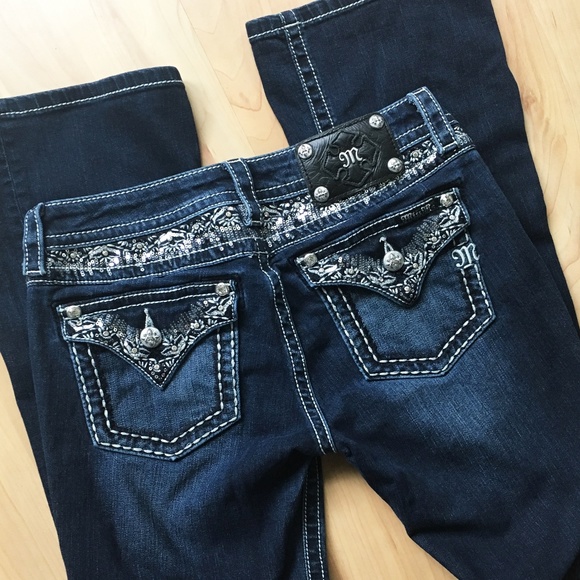 Miss Me Denim - Miss Me Dark Wash Bootcut Jeans, 28